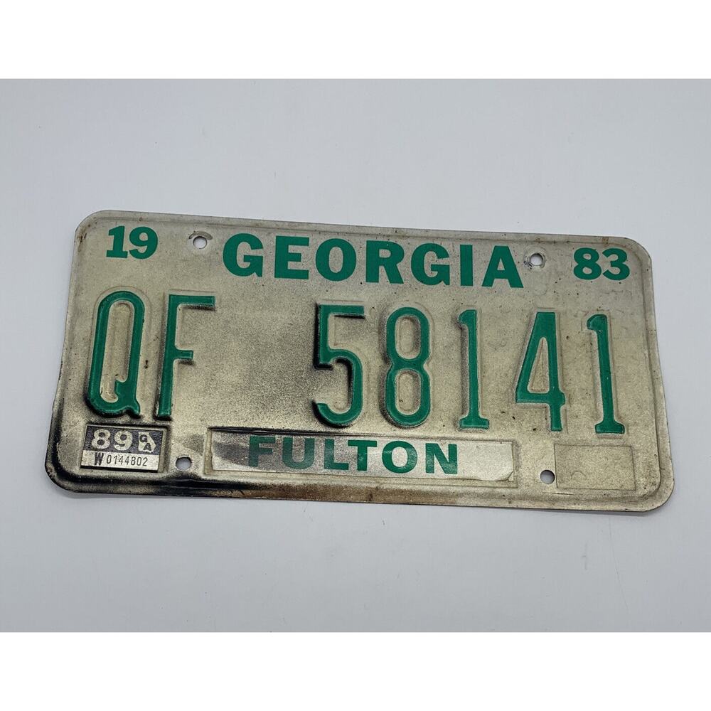 Vintage Georgia License Plate 1983 QF 58141 Fulton County
